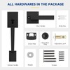 RAFECIEE Black Front Door Handle No Lock, Modern Exterior Door