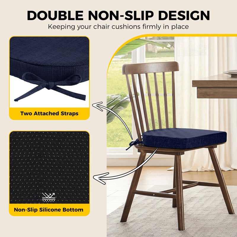 downluxe Indoor Chair Cushions for Dining Chairs, Soft and Comfortable