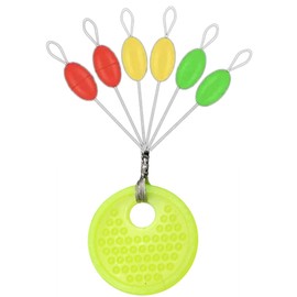 Drchoer 150Pcs Fishing Rubber Bobber Beads Stopper, 6 in 1 Float Sinker Stops, Black Oval,Size L,M,S Available (Multicolour Oval, M(150pcs))