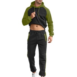AoShuang Men's Tracksuit Set 2 Piece Sweatsuits Casual Hoodie Men's Athletic Sports Long Sleeve Pullover Jogging Suit Set