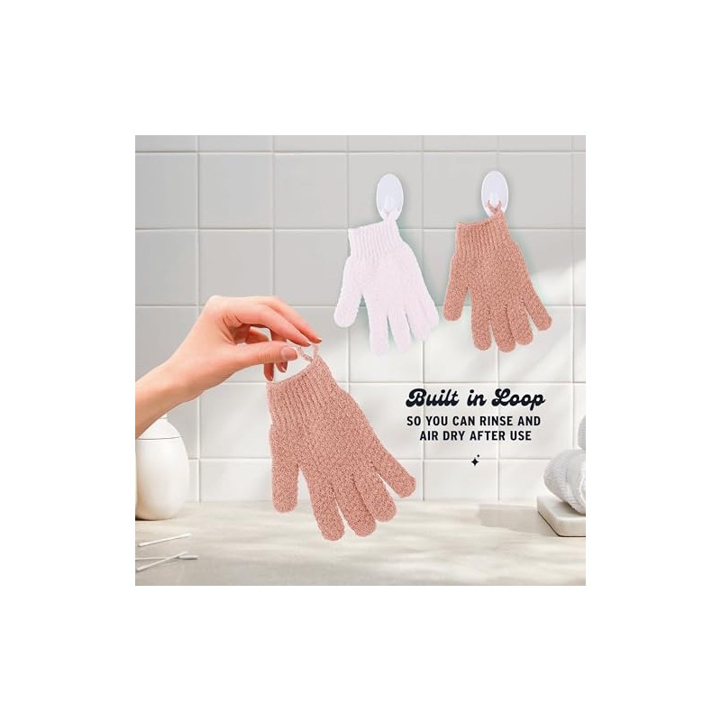 Pares Guantes Exfoliantes 100 Nailon Doble Textura Spa Masajes Eliminación