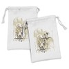 Ambesonne Music Fabric Pouch Set of 2, Grunge Style Motifs