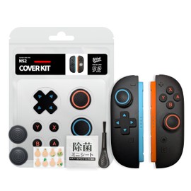 Protective Cover for Switch 2 Joy-Con 2 Controller 2 Analog Stick Grip Caps 2 Types + 4 Buttons Protection Covers 1 Cross Cover (Cap: Convex / Color: Modern Red & Modern Blue) Cover Kit for Switch 2