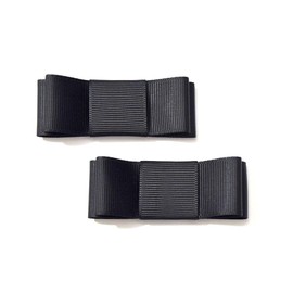 SC-017 Handmade in Japan [10 Colors] Simple Grosgrain Ribbon Shoe Clips! 1 Pair (1 Pair) / Shoe Accessories /, Black