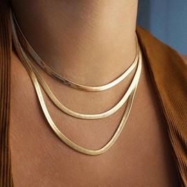 Bestyle Women's Snake Chain Necklace Stainless Steel Width 2 mm / 5 mm Silver / Gold / Rose Gold, Stainless Steel, No Gemstone