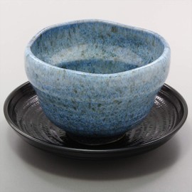 Mino Ware Loose Bowl (with Tea Cup) Pearly Blue Glaze Transformation
