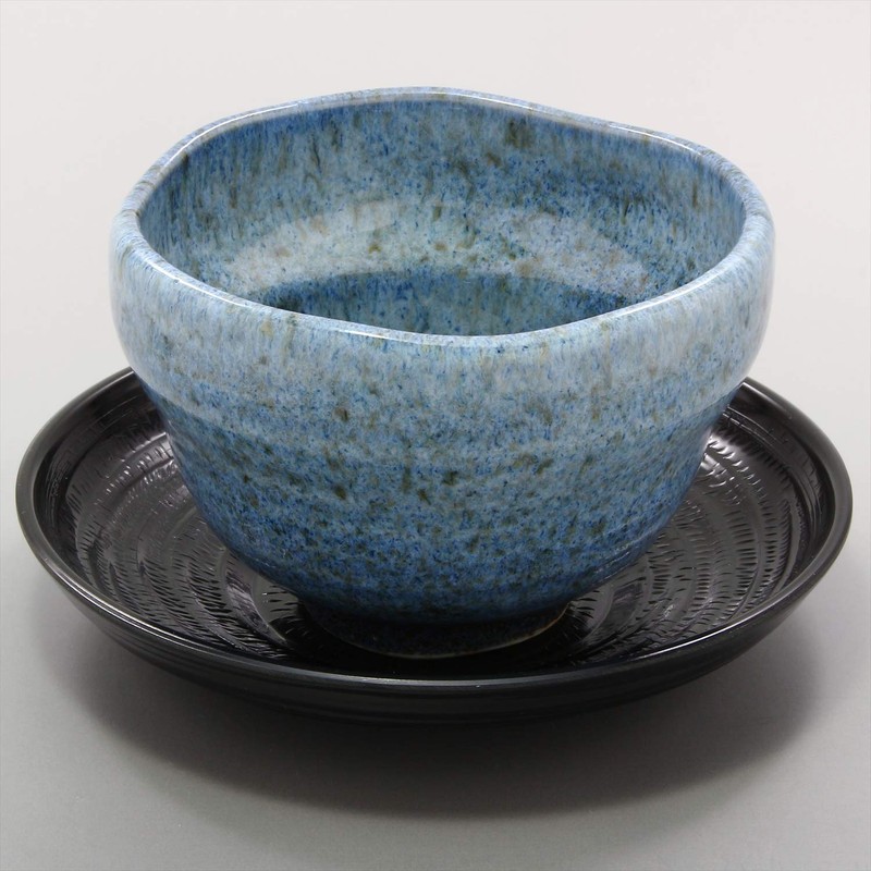Mino Ware Loose Bowl (with Tea Cup) Pearly Blue Glaze