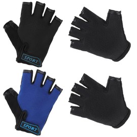 Aysatogc 2 Pairs Kids Bike Gloves, Kids Half Finger Gloves Non-Slip Toddler Kid Sport Glove Boys Girls Cycling Glove for Cycling Camping Fishing Summer Outdoor Sports Children(Middle)