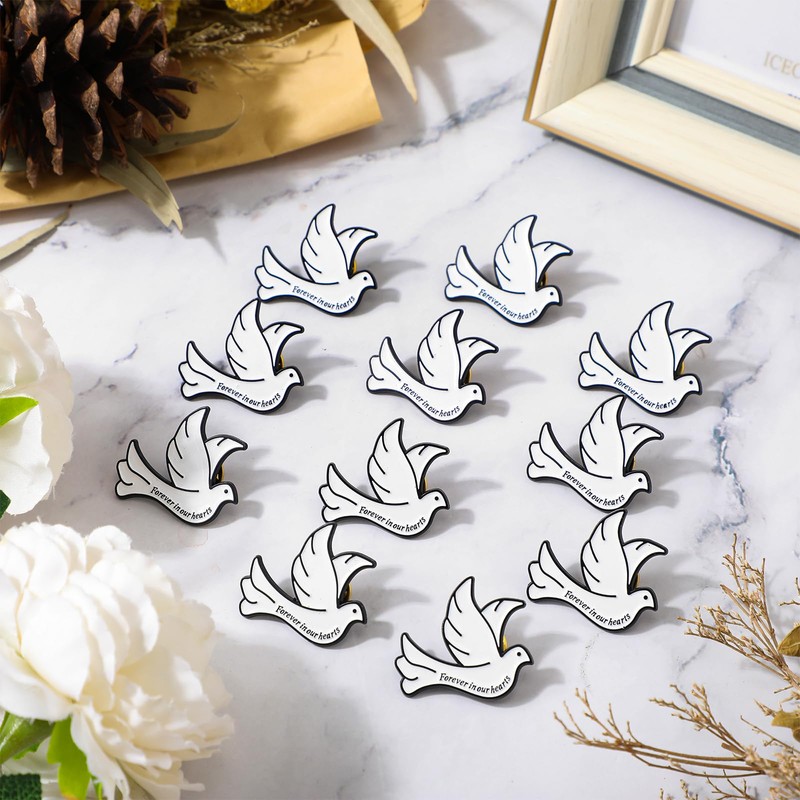 Misdary 100 Pcs Funeral Pins Dove Funeral Memorial Pin Bulk