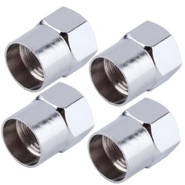 4 x Chrome Hex Dust Caps | Fit Onto Any Car, Push Bike Or Motorbike Valves