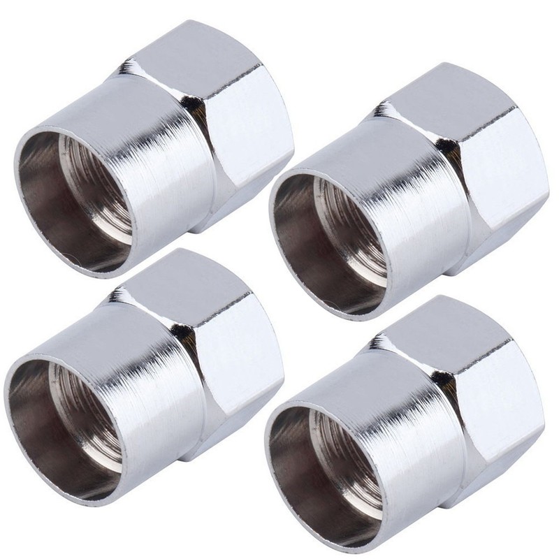4 x Chrome Hex Dust Caps | Fit Onto Any