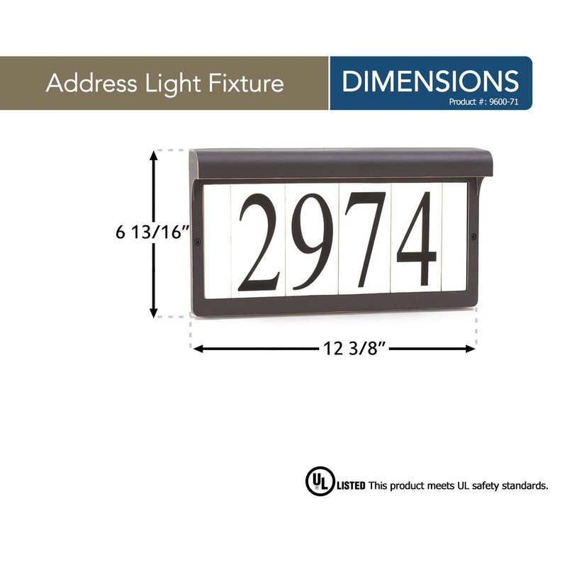 Sea Gull Lighting 9600-71 Address Light Fixture, Antique Bronze