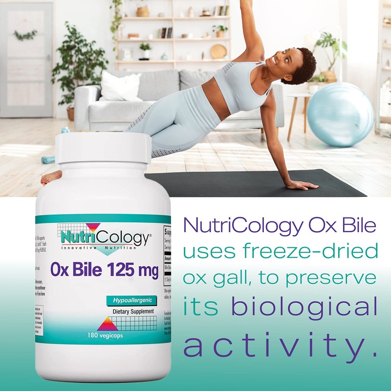 Nutricology, Ox Bile, 125mg, 180 Capsules, Gluten Free, SOYA Free,