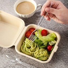 VITEVER [100 Count] Clear Plastic Forks Heavy Duty, Premium Disposable Forks, Durable Plastic Cutlery for Parties, Picnics, Big Event, Daily Use - Heat Resistant & BPA Free