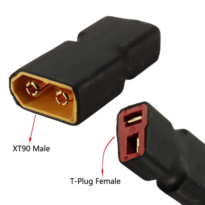 LINSYRC 2 Pairs XT90 to T-Plug Connector RC Male Female