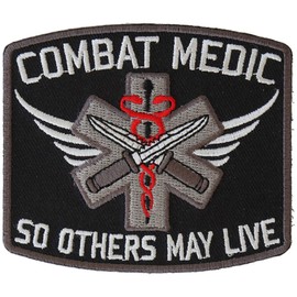 Combat Medic Patch So Others May Live - 3.5x3 inch. Embroidered Iron on Patch
