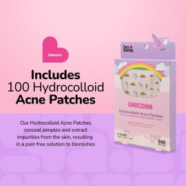 BioSwiss Pimple Patches, Rainbow Unicorn Patch for Zits and Blemishes, Hydrocolloid Spot Stickers for Face and Skin, 100 Count