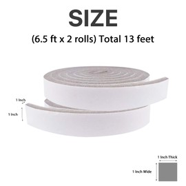 Futuwi Air Conditioner Foam-2 Rolls, 1 Inch Wide X 1 Inch Thick Total 13 Feet Long, AC Foam Weather Stripping Insulation Tape for Face Shield's Headband(6.5ft x 2 Rolls)