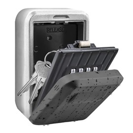 BenRich Outdoor Wall Mounted Key Safe with 4-Digit Combination, Resettable Lock Box for Home Office, House and Car Share Spare Keys