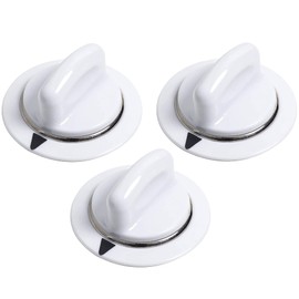 BlueStars UNBREAKABLE WE1M654 Dryer HEAVY DUTY Timer Knob with Metal Ring - Compatible with GE & Hotpoint Dryers - Replaces AP3995098 WE01M0443 WE1M443 - PACK OF 3