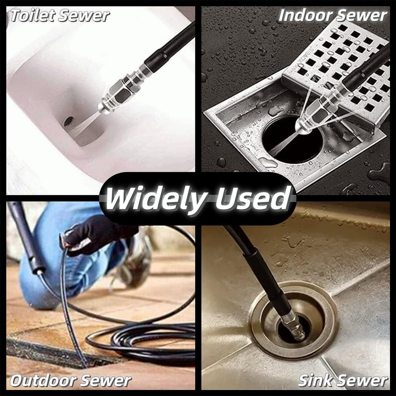 Pressure Washer Sewer Jetter Nozzle - Stainless Steel Drain Cleaning