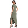 Women's Summer Casual Loose Sundress Long Dress Short Sleeve Crewneck
