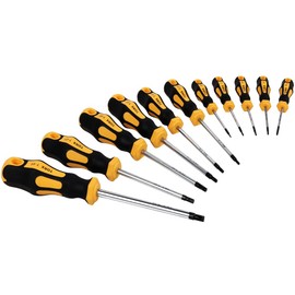 DEUBA® Schraubendreher Torx 11 tlg. CrV-Stahl Stirnloch Werkstatt KFZ Werkzeug Schraubendrehersatz Schraubenzieher Set