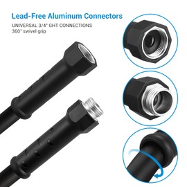 DEWENWILS Garden Hose 75 ft x 5/8", Water Hose with Swivel Handle, Heavy Duty, Lightweight, Flexible Hose for Plants, Car, Yard, 3/4 Inch Solid Fittings, Drinking Water Safe