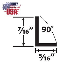 Outwater Plastics Black 5/16"X 7/16" X 3/64" (.047") Thick Styrene Plastic Extruded 90 Degree Angle 36 Inch Lengths (Pack of 4)