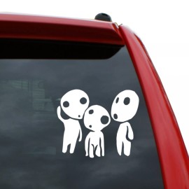 Black Heart Decals & More Studio Ghibli / Kodama Vinyl Decal | Color: White | 5" tall