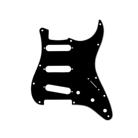 SHENGSUI SSS 11 Hole Strat Electric Guitar Pickguard with ST Back Plate Tremolo Cover for Fender US/Mexico Made Standard Stratocaster Black 3Ply