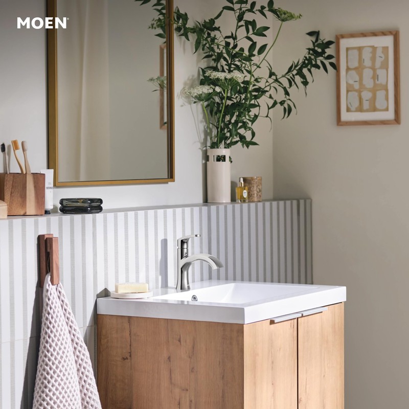 Moen Karis Chrome One-Handle Single Hole Bathroom Sink Faucet with