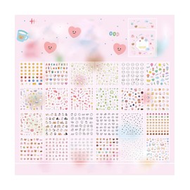 Pre-Cut Cute Portable Stickers Book for Scrapbooking - Love Theme Small Ephemera Book for Junk Journal Supplies DIY Crafts Arts Decorative 24 Sheets