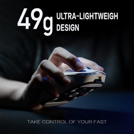 OOCTPK Chilkey Glacier LW 8K M Wireless Gaming Mouse with Screen - 49g Super Lightweight - Dual 8K Polling - Maximum 30000 DPI - Optical Switch - Tri-Mode 2.4G/USB-C/Bluetooth 5.2 - White