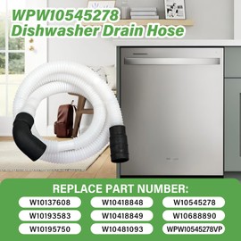 WPW10545278 Dishwasher Drain Loop Hose With Check Valve Compatible With Whirlpool, Replacement W10137608 W10193583 W10195750 W10418848 W10418849 W10481093 W10545278 W10688890 WPW10545278VP 3527803