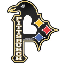 Pittsburgh 3 in 1 Magnet/Small / 3.75" Black, White, Red, Yellow, & Blue Vinyl Magnet