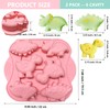 Copzievkae 2 Pack Dinosaur Silicone Mold with Lid, 6 Cavity