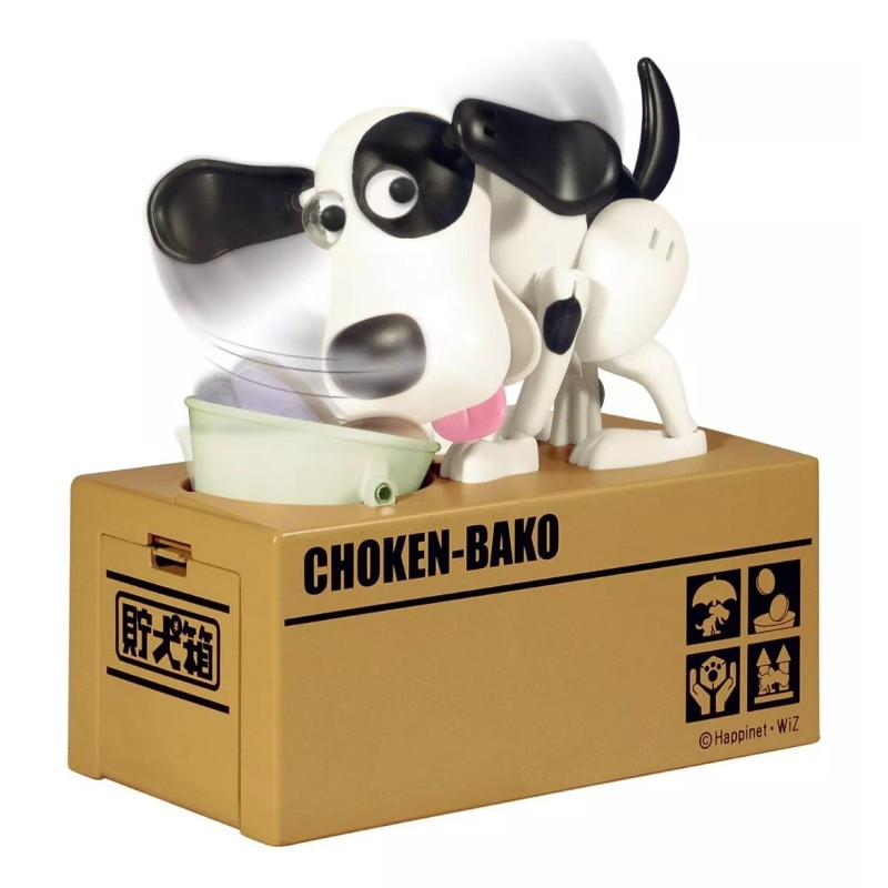 CL Alcancía Perro Come Monedas Tragamonedas Negro Con Blanco C