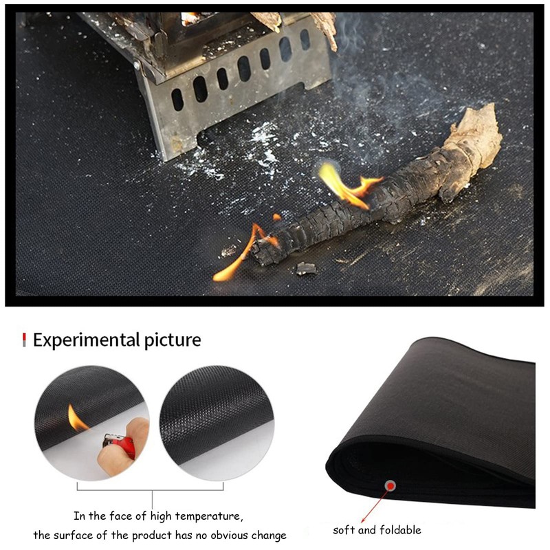 Fire Pit Mat, 60*52cm Under Grill Mat Fire Resistant Pad