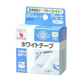 Nichiban Non-woven Bansoko White Tape, 1.0 inch (25 mm) Wide, 39.8 ft (9 m) Roll, 1 Roll