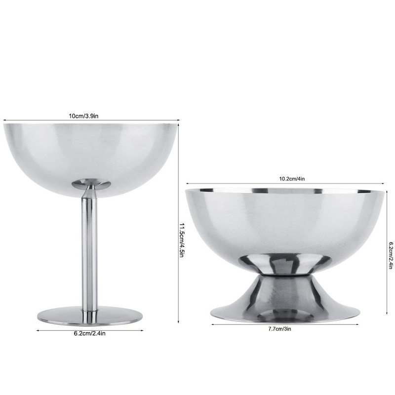 Raguso Stainless Steel Ice Cream Sundae Sorbet Vanilla Pudding Serving