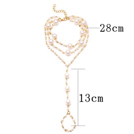 Yean Boho Layered Pearl Anklet Gold Ankle Bracelet Beach Beads Foot Chain Jewelry for Women and Girls
