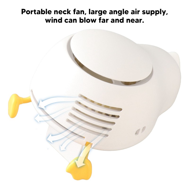 Hanging Neck Fan Adjustable Lanyard Cute Duck Cartoon Shape Hands