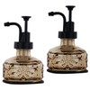 OCTMUSTARD 2 Pack Glass Kitchen Soap Dispenser Bathroom, Refillable Liquid