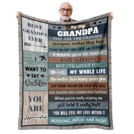 Grandpa Gifts, Gifts for Grandpa, Grandpa Birthday Gifts from Grandchildren, Best Grandfather Blanket Gifts for Fathers Day Christmas Thanksgiving Throw Blanket 50"x 60"