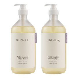 Nine Mila Pure Hinoki Body Wash Blackberry Scent, 1L, 2 Pieces / 나인밀라 퓨어 히노끼 바디워시 블랙베리향, 1L, 2개