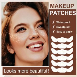 Glitter Freckles, Gold Glitter Freckles Face Tattoo Sticker, Cute Glow Up Face Makeup Speckles for Women and Girls