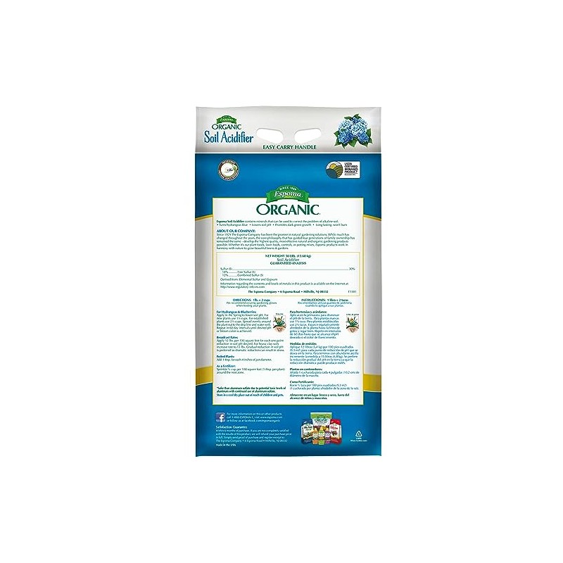 Espoma Organic Soil Acidifier Soil Amendment; Lowers Soil pH and