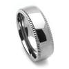 DoubleAccent 7MM Comfort Fit Titanium Wedding Band Milgrain Edges Classic