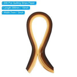 PATIKIL 390 x 7mm Rainbow Quilling Strips Paper,200 Pcs Origami Paper Quilling Strip for Art DIY Hand Craft Christmas, Gradient Brown